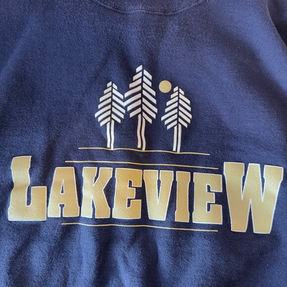 Vintage Jerzees Super Sweats 80s 90s Lakeview Crewneck Sweatshirt Size L USA - Picture 3 of 7